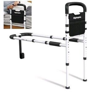 ATSM Adjustable Bed Rails for Elderly 350lb Capacity Non Slip Grip Storage